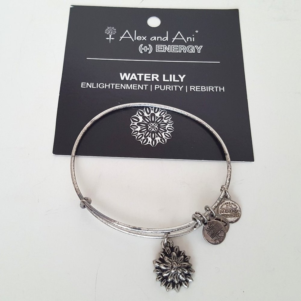 Alex and Ani Bracelet Water Lily Silvertone Metal (+) Energy ** AS IS**